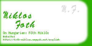 miklos foth business card